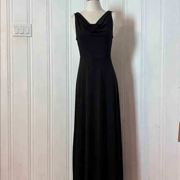 HALARA Black Maxi Dress | Cowl Neck, Open Back, Hidden Slit | Size M - Picture 4 of 11